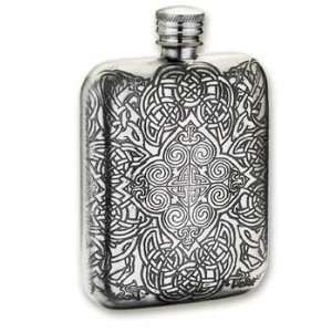   Celtic Pewter Flask   Silver Unique Flask Gift 