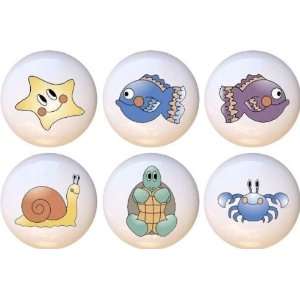 Cute Sea Creatures Fish Drawer Pulls Knobs Set of 6