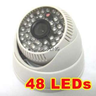 Security 48LEDs IR CCTV Color Dome Audio Camera White  