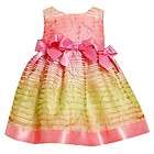 Bonnie Jean Peach Dress Size 4T Poly Crepe Easter Spring Toddler Girl