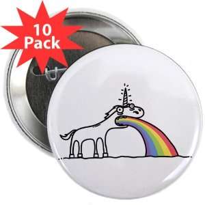  2.25 Button (10 Pack) Unicorn Vomiting Rainbow 