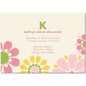  Girl Birth Announcements   Pretty Pansies By Dwell Health 