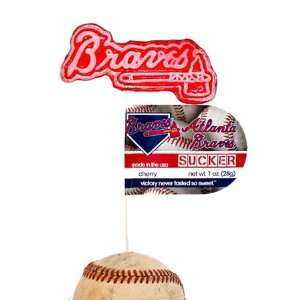 Atlanta Braves Lollipop   Cherry 1 oz. 12 Count  Grocery 