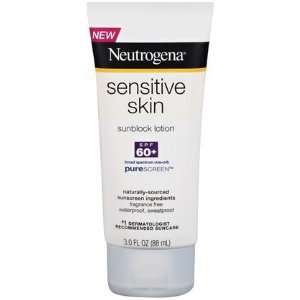  Neutrogena Sensitive Skin Sunblock Face Lotion SPF 60 3 oz 