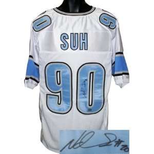 Ndamukong Suh Autographed Jersey   White Prostyle   Autographed NFL 