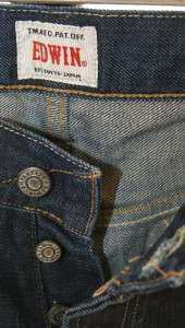 Edwin ED 47 Mens Rainbow Selvage Denim Unwashed Jeans, Size 30  