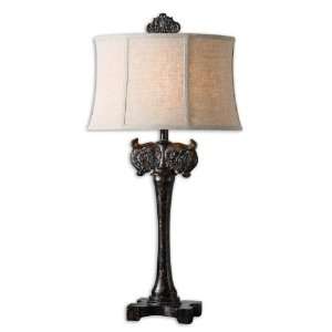   Calliano Lamps Heavily Distressed Black With Antiqued Gold Undertones