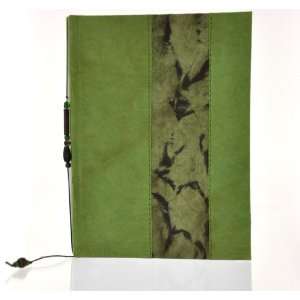 Light Green 4.75 by 6.63 Handmade Beaded Lokta Paper Journal with a 