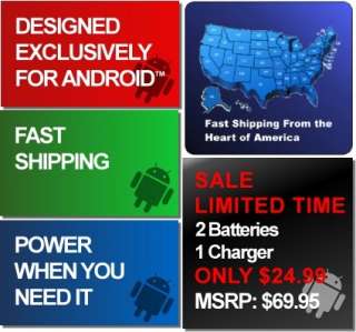 2x New 1500mah Battery + Dock Charger for Sprint HTC EVO 4G