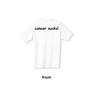  T shirt cancer sucks White w/Black Lettering Medium 