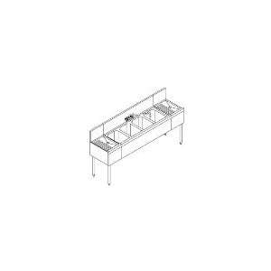 Perlick TS74C   84 in Underbar Sink w/ 4 Compartments & 2 Drainboards 