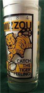 University of Missouri Football Glass RARE 1984 Tumbler Mizzou Tigers 