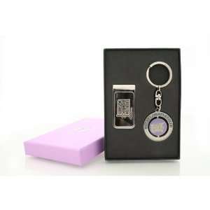 Jf Sports Hockey Fights Cancer Keychain And Money Clip Gift Set 