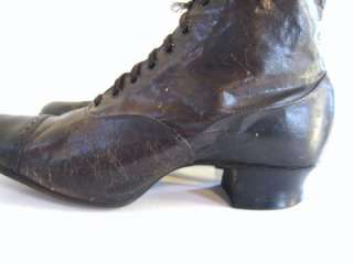 ANTIQUE VICTORIAN ~ LEATHER BOOTS ~ 1880s 1890s ~EXCELLENT COND. FOR 