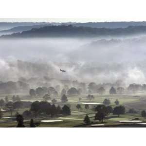 Small Plane Descends Over Fog Covered Reeves Municipal Golf Course 