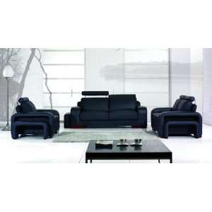  Ultra Modern Black Sofa Set