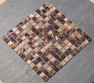 Iridescent Brown Blend 12X12 Glass Tile Mosaic  