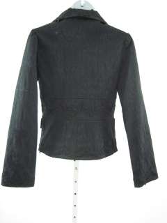 EMANUEL UNGARO Black Brocade Applique Blazer Jacket P  