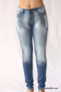 Women Skinny Jeans Light Stone Wash STRETCH Denim BUY CELLO blue jean 