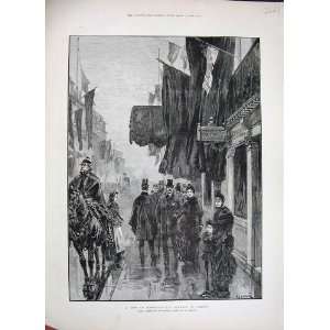   1888 Streets City Berlin Germany People Funeral Horse
