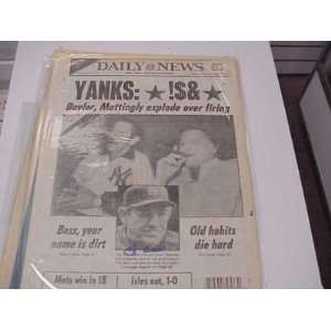  1985 Daily News YOGI BERRA AUTO Paper w/COA B Martin   MLB 