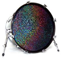 22 Chrome or Sparkle Bass Drum Head with HOLZ   NEW  