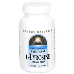  Source Naturals L Tyrosine, 500 mg, Tablets, 100 tablets 