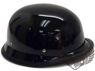 Glossy Black German Cruiser Motorcycle Helmet DOT ~ L  