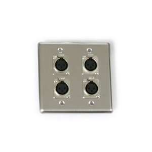  OSP Quad Wall Plate with 4 XLR Musical Instruments
