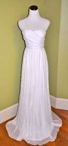 CREW Silk Chiffon Arabelle Gown Wedding Dress 10 $575 Classic Ivory 