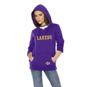 Los Angeles Lakers Womens Laser Cut 3/4 Sleeve Pullover Hoodie   by 
