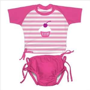  Tie Rashguard in Cupcakes (2 Piece) Baby