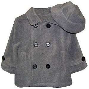  Grey Pea Coat with Hat (12 Month)   16109XF7GREY 