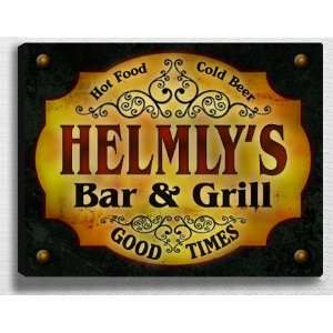  Helmlys Bar & Grill 14 x 11 Collectible Stretched 