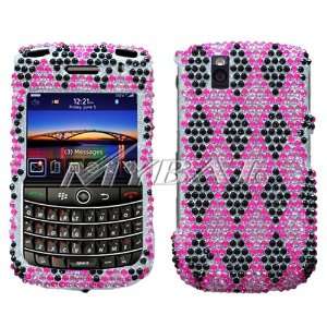  Blackberry 9630 (Tour) Pink Black Rhombic Plaid Diamante 