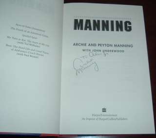 Archie Manning SIGNED Book Football Quarterback Ole Miss NFL New 