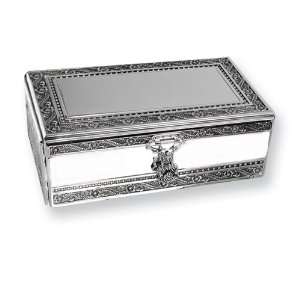  Silver plated Floral Design Two Tiered Rectangular Jewelry 
