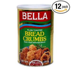 Bella Plain Bread Crumbs, 16 Ounce (Pack of 12)  Grocery 