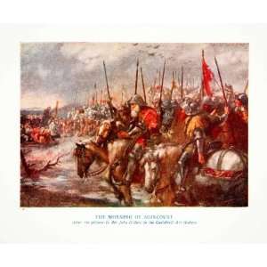  Print Agincourt Azincourt Battle Hundred Years War England France 