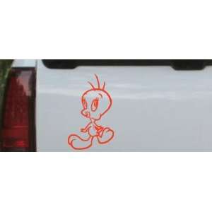 Tweety whistling Cartoons Car Window Wall Laptop Decal Sticker    Red 