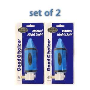 GOOD HOUSEKEEPING APPROVED CRAYON MANUAL NIGHT LIGHT   BLUE (SET OF 2)