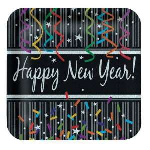   Creative Converting New Year Sparkle Prismatic Square Dessert Plates