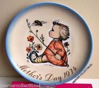   MOTHERS DAY Plate (Sister Berta Hummel Art) Little Girl & Bee  