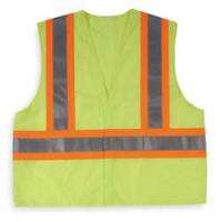 SAFETY Vest, Type2, Lime/Silver/Orange, 2XL, Fabric  