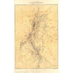   MINING DISTRICT CLAIMS NEVADA (NV) MAP BY USGS 1882