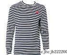 NWT COMME Des GARCONS PLAY Mens Navy Striped T Shirt SizeL