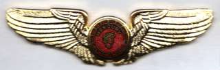 Custom Made Mercury Head Logo Golden Pilot Wings ~  