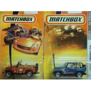 Matchbox Jeep Wrangler Blue #99 07 & the Zoo #71 06 
