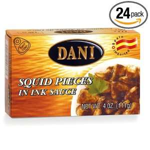 DANI Squid in Ink Sauce, Easy Open, 4 Ounce Metal Tin (Pack of 24)