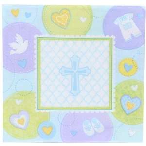   Party By Amscan Sweet Blessing Blue Lunch Napkins 